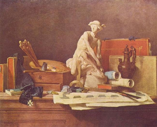 Jean Simeon Chardin Die Attribute der Kunste und die Belohnungen, die ihnen gewahrt werden France oil painting art